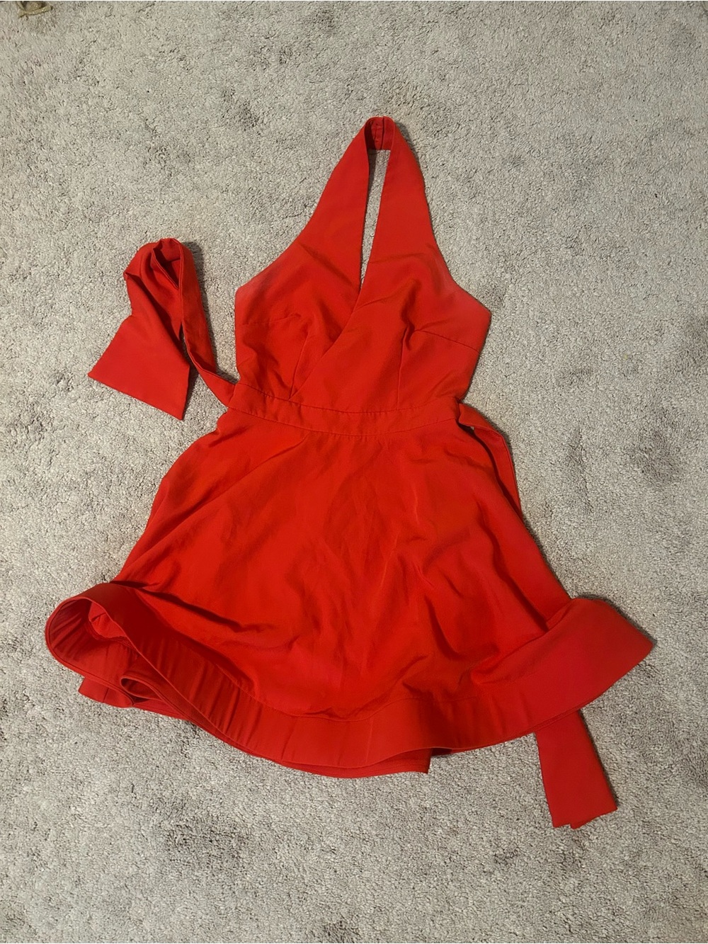 Luxxel Bold Red Zip-Detail Dress